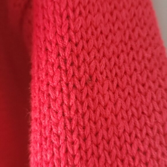 CRAZY HORSE Red Grandpa Collared Deep V-Neck Knit Button Cardigan Sweater L VTG - Picture 5 of 13